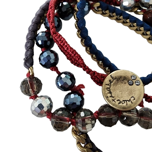 Chloe + Isabel wrap bracelet red gold festival gemstones brass stacking bracelet - Picture 4 of 10